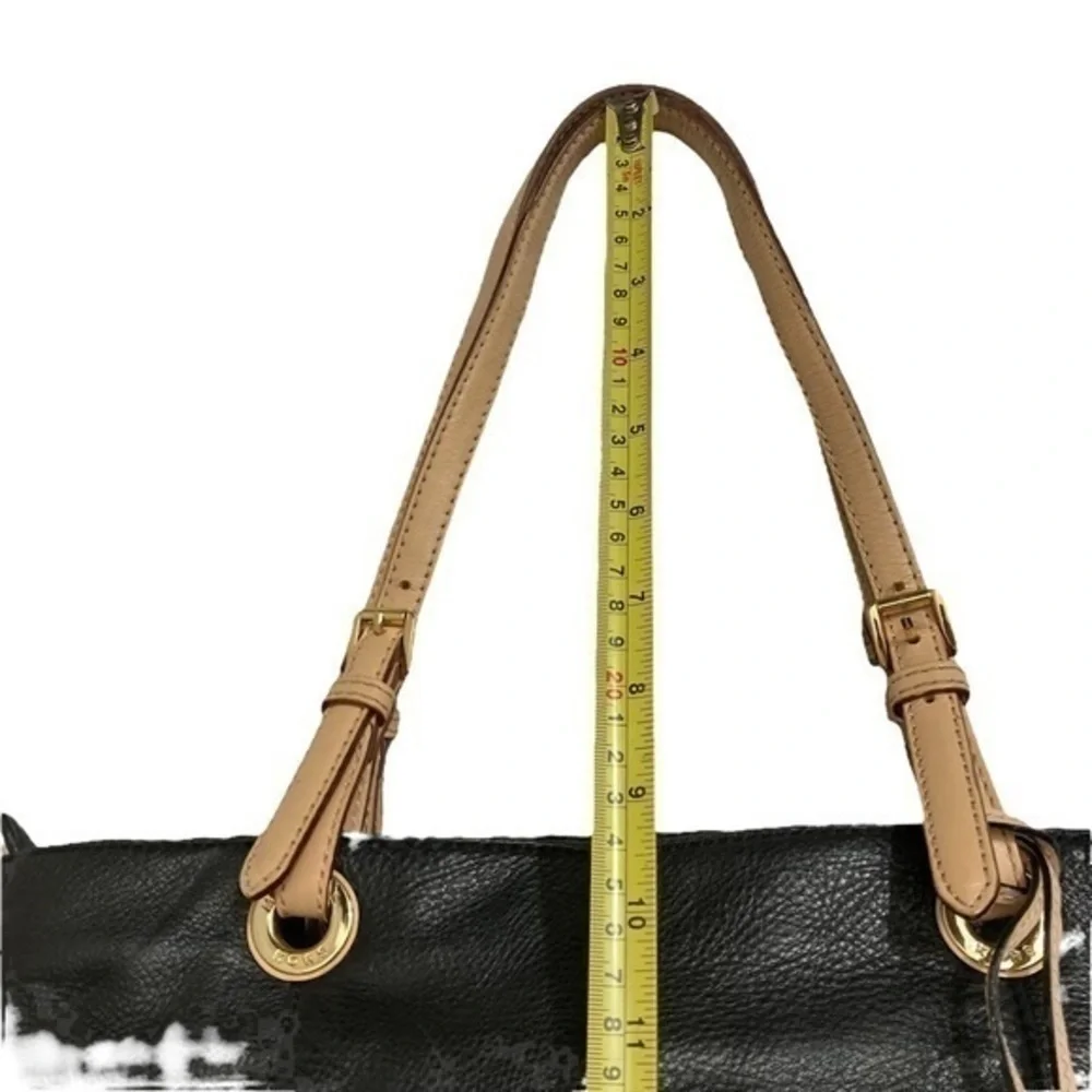 Michael Kors black leather tote bag